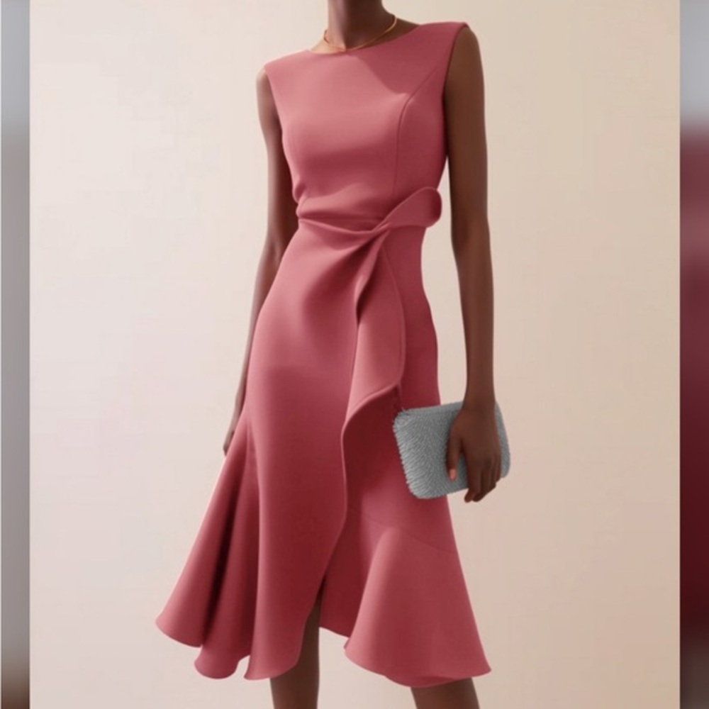 NWT NEW Fehaute Sleeveless Twist Waist Cocktail Midi Dress Size 6